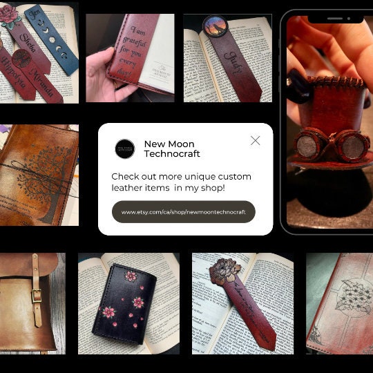 Cherry Blossom Leather Personalised Bookmark Book Accessories