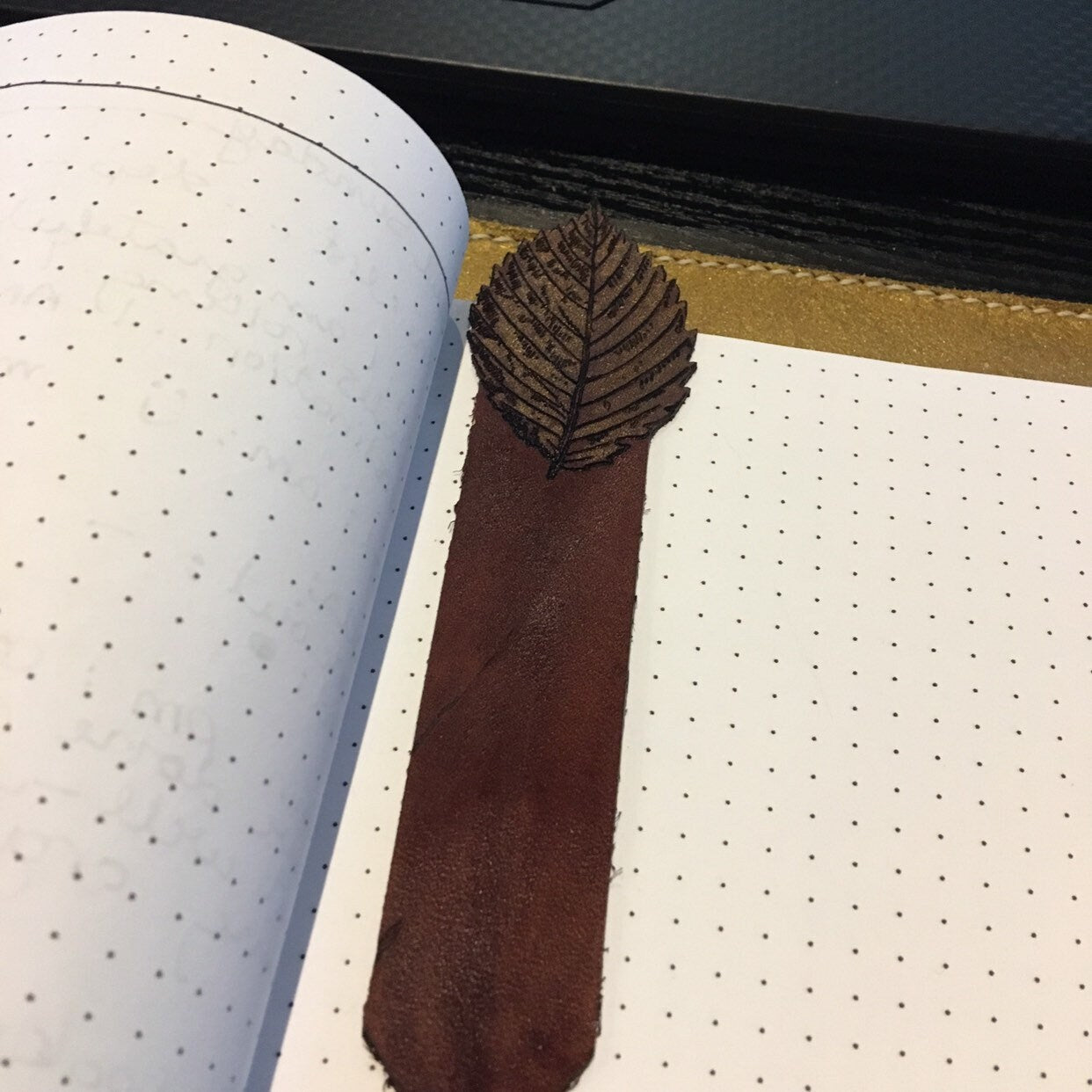 Birch Leaf Personalised Leather Bookmark Book Accessories