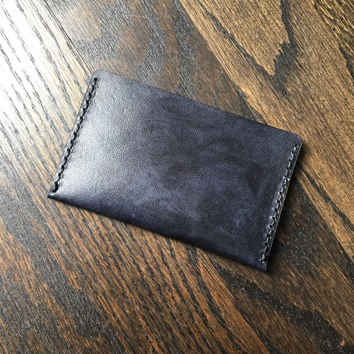 Dusk Forest Silhouette Single Pocket Leather Card Holder