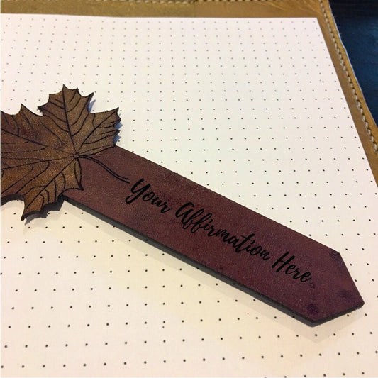 Customizable Maple Leaf Leather Bookmark Book Accessories
