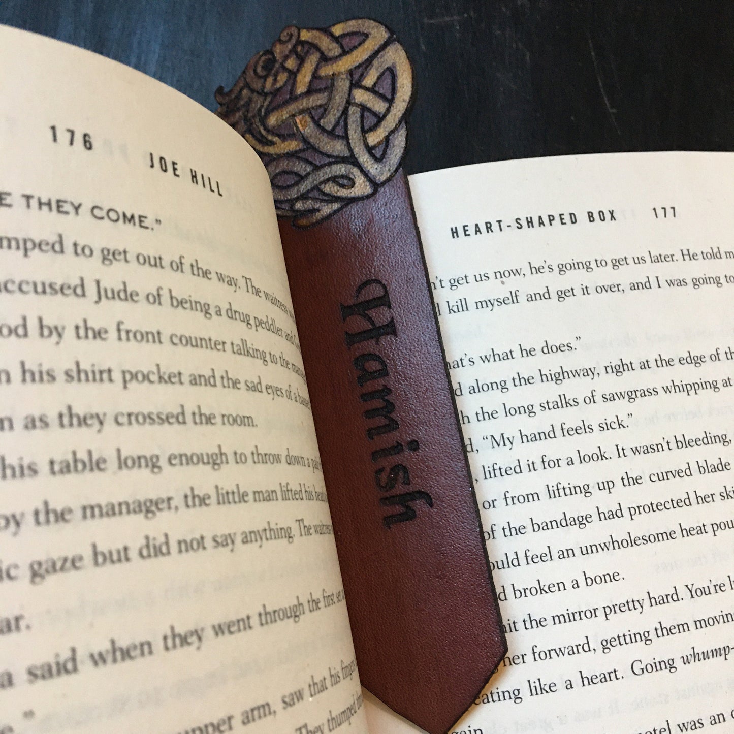 Personalised Celtic Dragon Knot Leather Bookmark Book Accessories