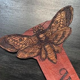 Death's-head Hawkmoth Personalised Leather Bookmark