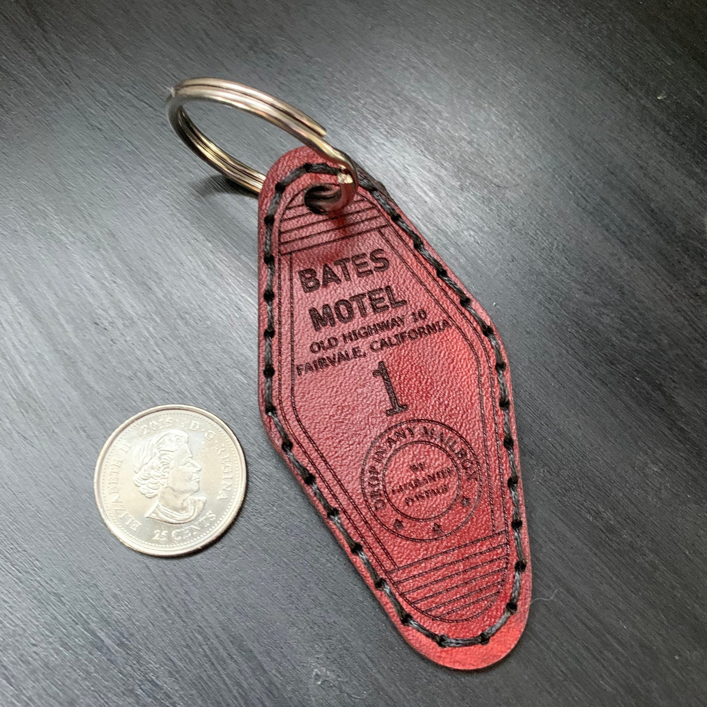 Twin Peaks Hotel Leather Retro Key Chain