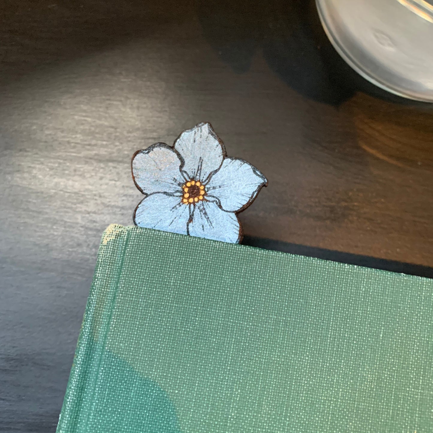 Forget Me Not Personalised Leather Bookmark
