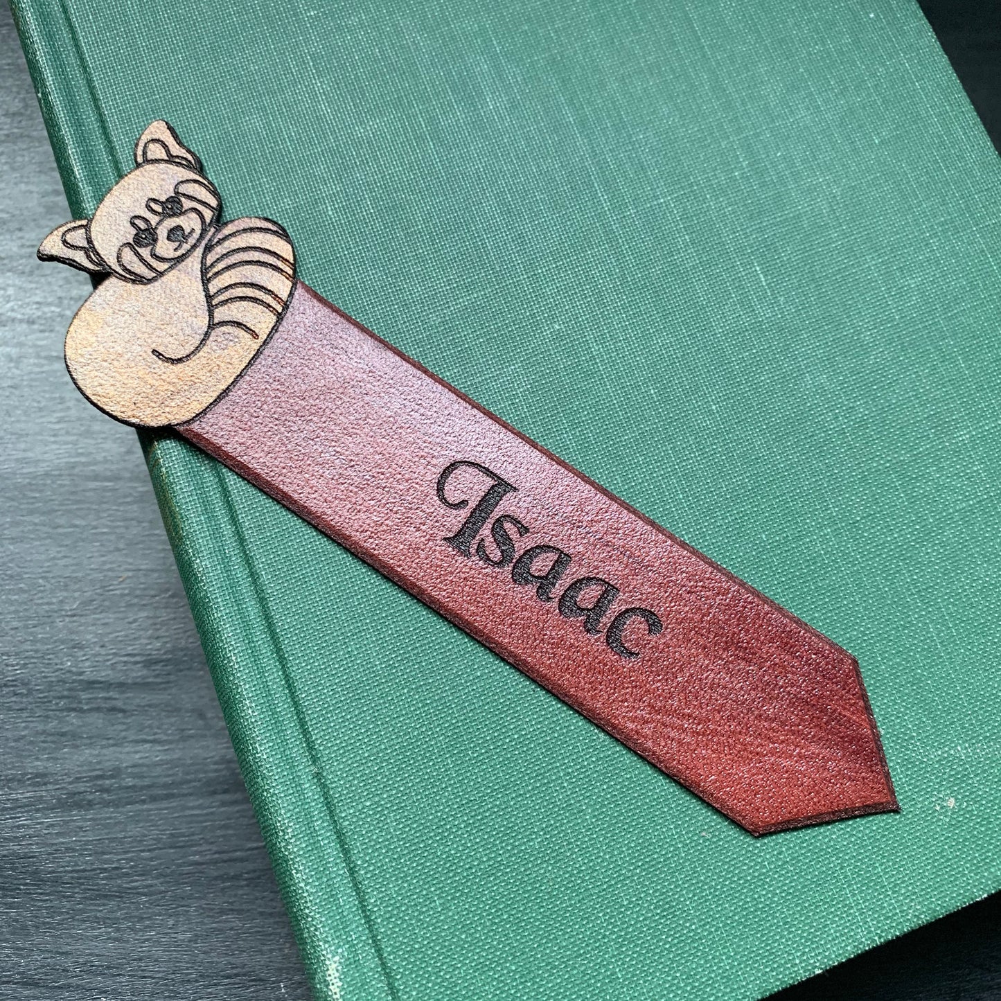 Red Panda Personalised Leather Bookmark