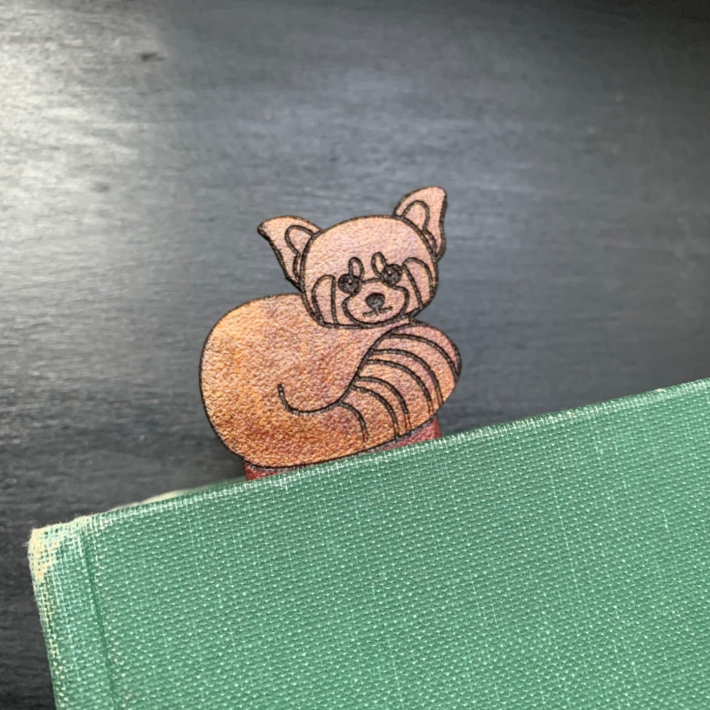 Red Panda Personalised Leather Bookmark