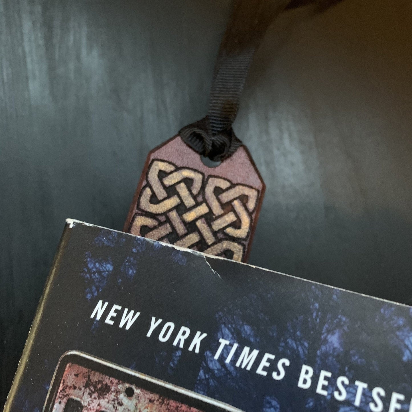 Father's Day Personalized Celtic Knot Leather Bookmark
