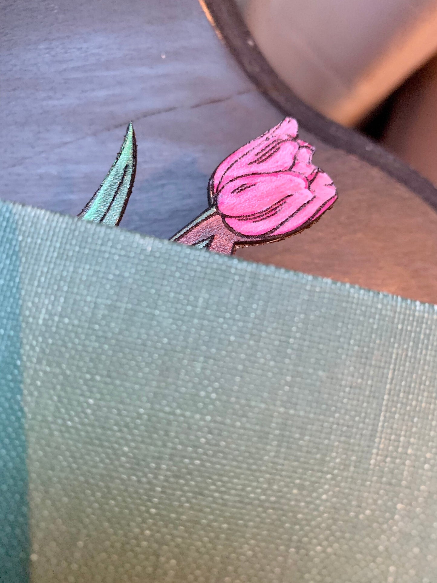 Customizable Tulip Leather Personalised Bookmark