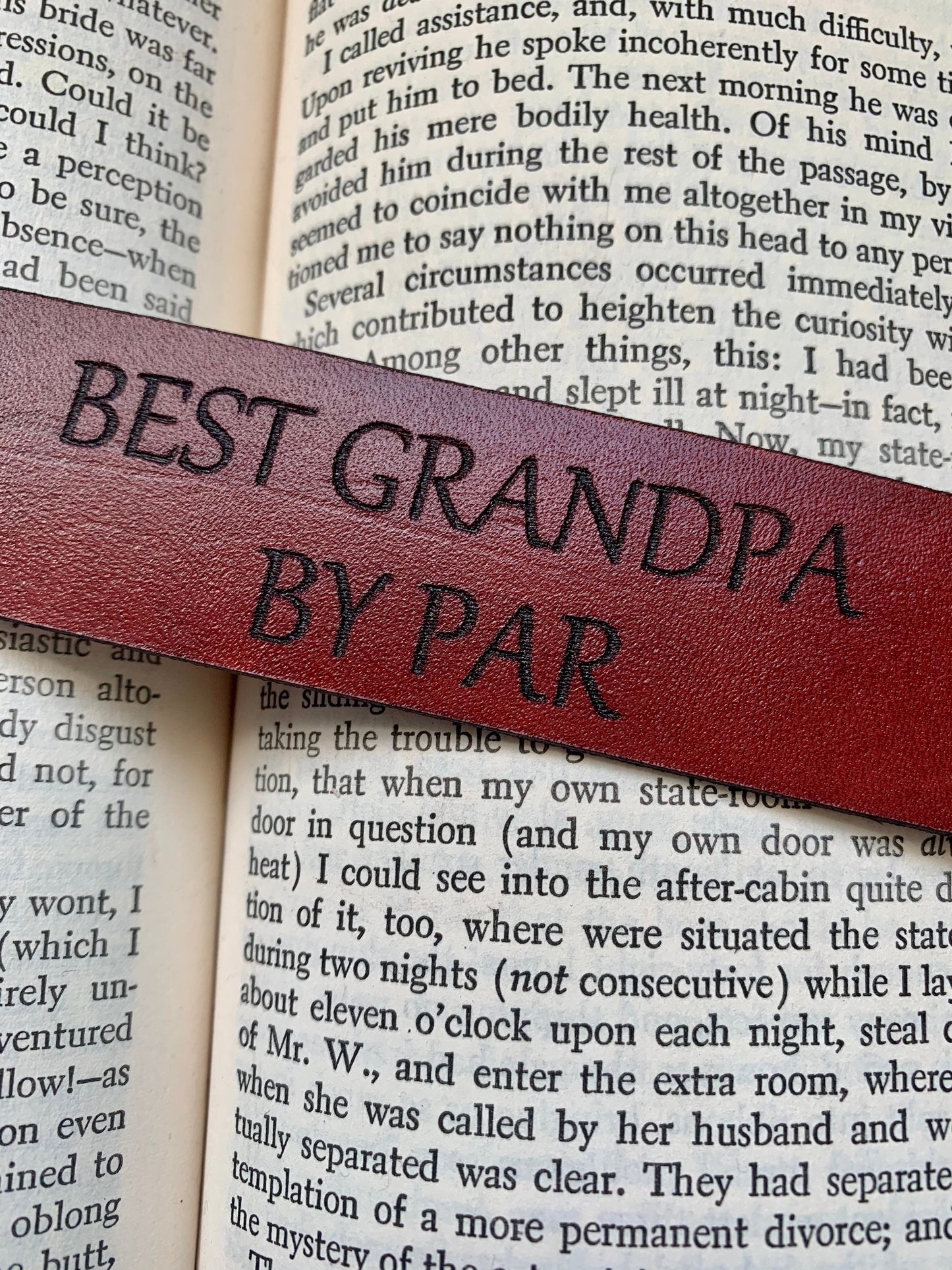 Father’s Day Leather Bookmark with Custom Text