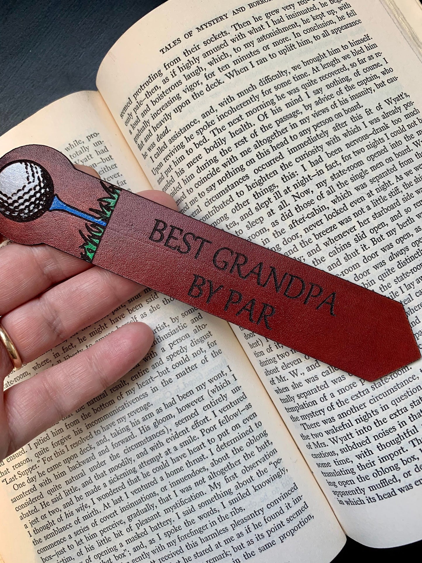 Father’s Day Leather Bookmark with Custom Text