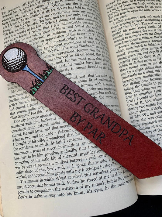 Father’s Day Leather Bookmark with Custom Text