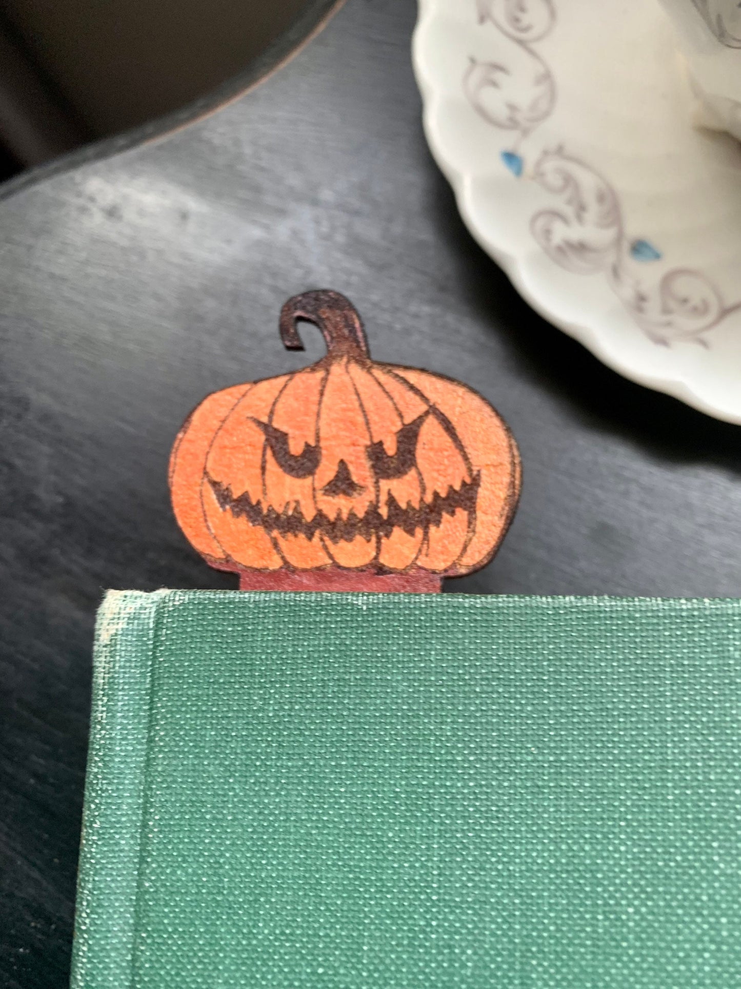 Pumpkin Leather Bookmark With Custom Text