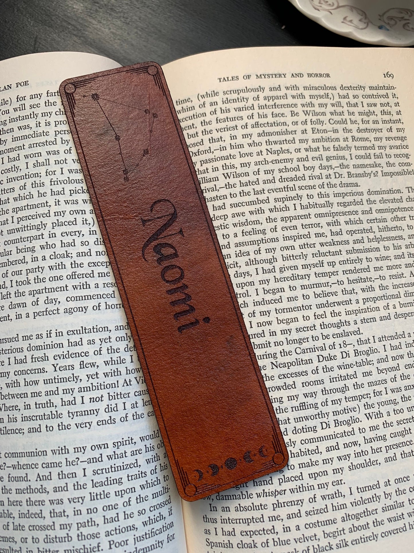 Capricorn Personalized Leather Bookmark